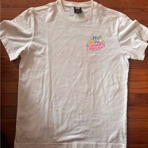 White Graphic Tee with Colorful Logo